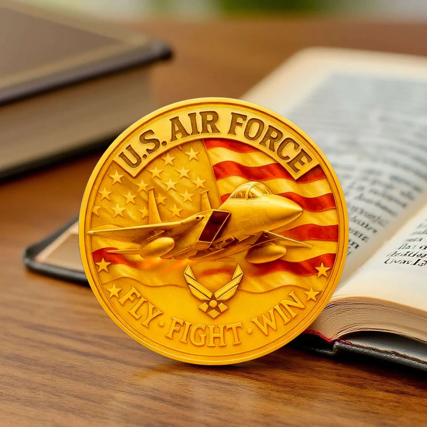 U.S. Air Force “Fly Fight Win” Gold Plated Commemorative Coin