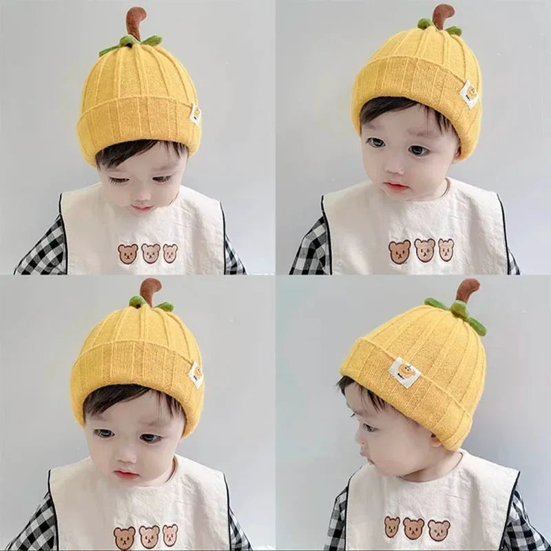Winter Baby Hat Knitted Warm Soft  Boys Girls Beanies Toddler Korean Ins Cute Solid Autumn Outdoor Kids Unisex Cap