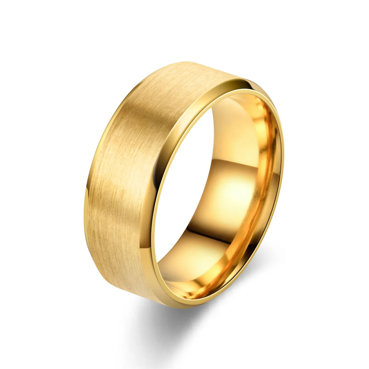 Classic 8mm Tungsten Surface Brushed Stainless Steel Ring