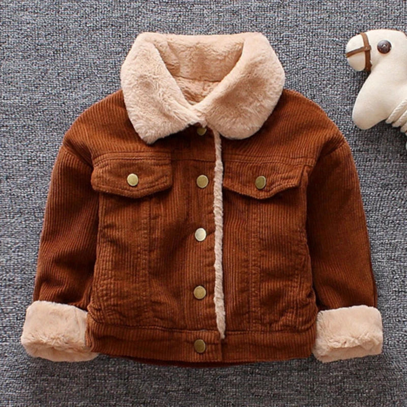 Baby Kids Boys Jackets Casual Coats For Kids Outwear Fleece Cotton Children Lapel Jackets 1-4 Year Toddler Clothes