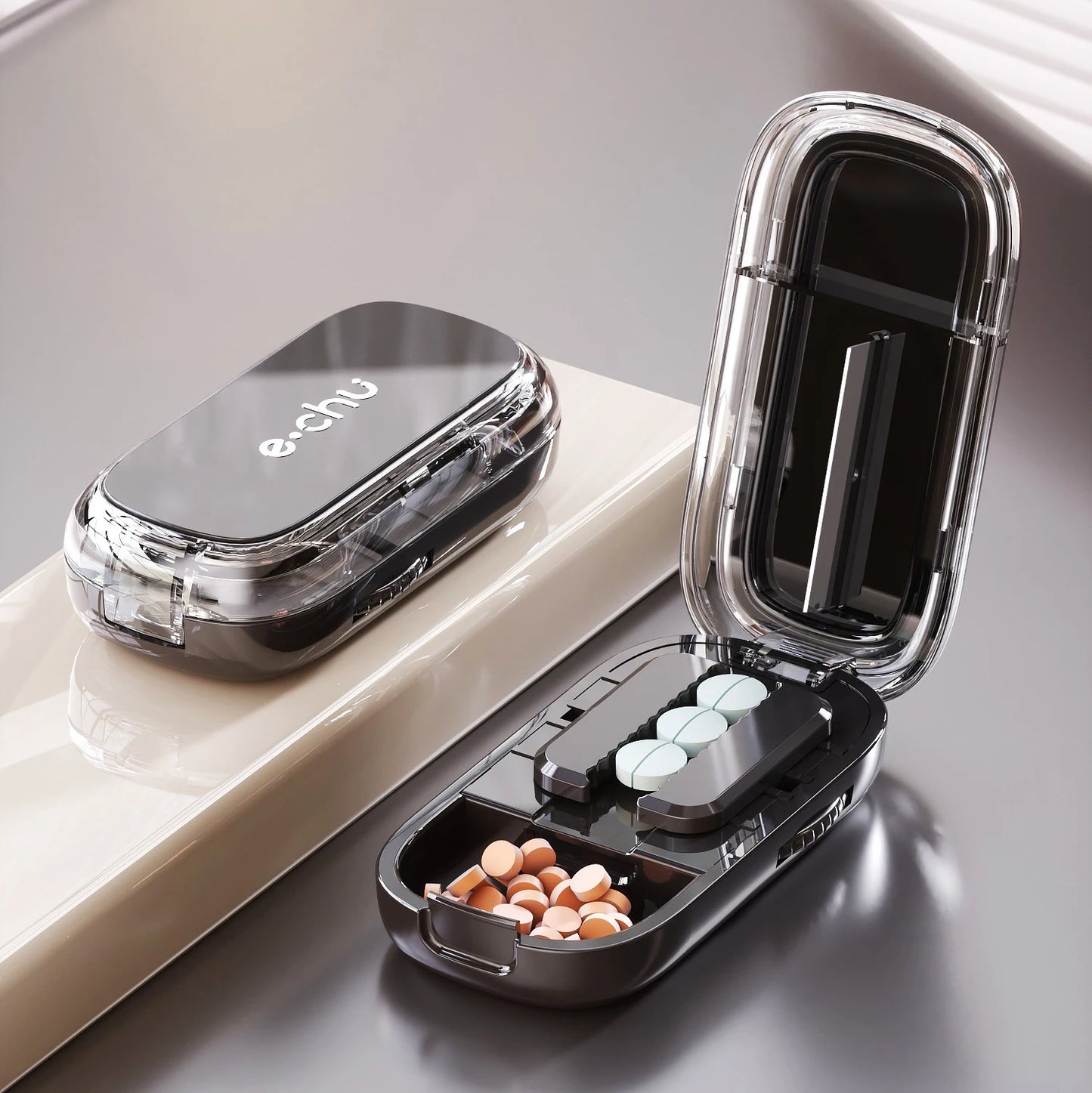 Portable 2 In 1 Mini Pill Cutter with Storage Box