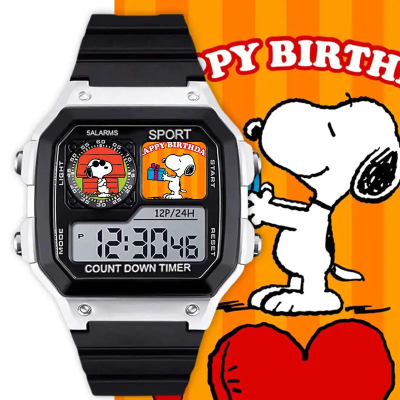 Snoopy, Charlie Brown & Woodstock Silent Cartoon Electronic Watch