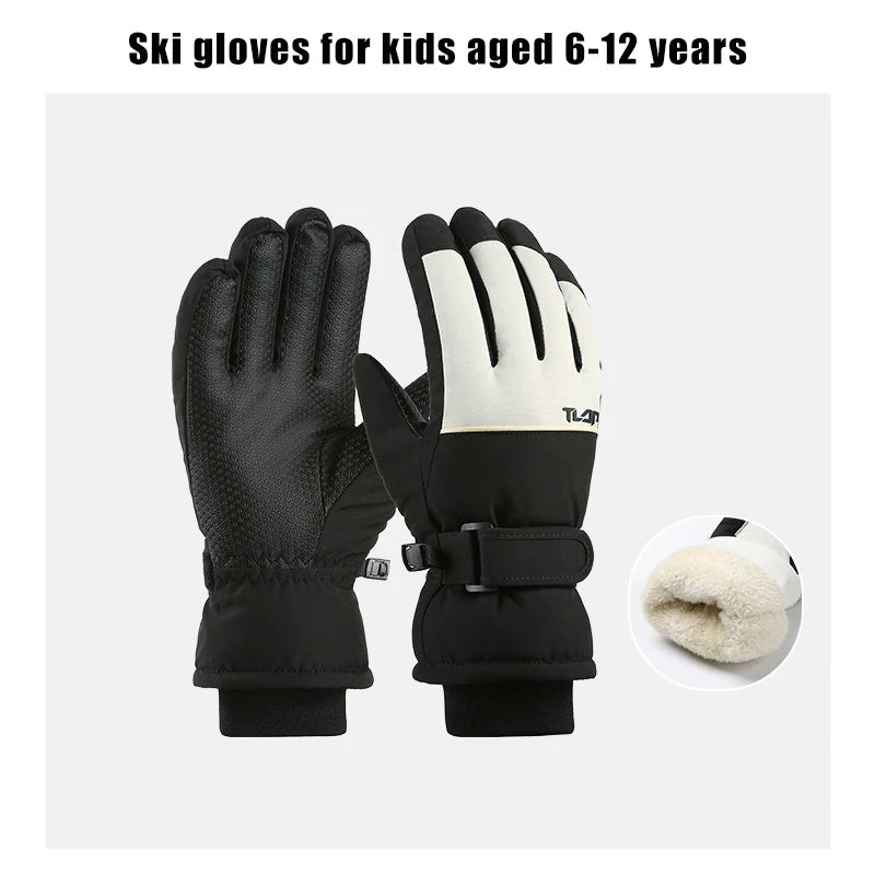 Kids Warm Winter Gloves Waterproof Anti-Slip Snow Gloves for Boys Girls Ideal for Outdoor Skiing Cycling