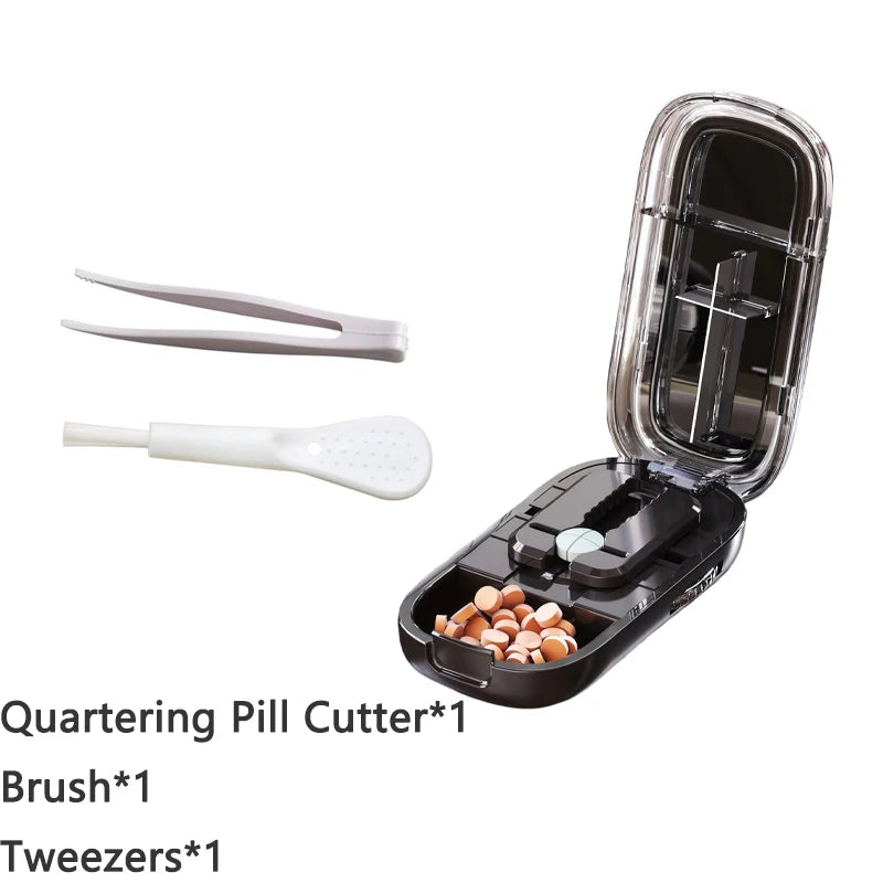Portable 2 In 1 Mini Pill Cutter with Storage Box