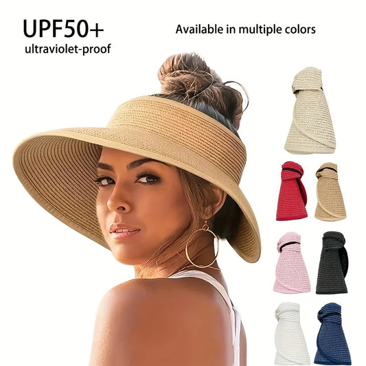 Women Foldable Summer Visor Hat - Stylish and UV-Resistant