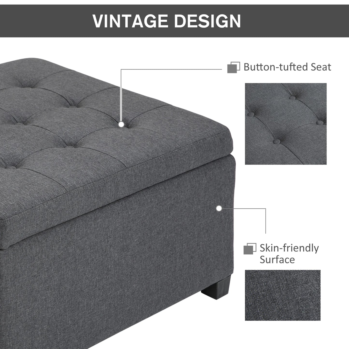 Polyester Linen Fabric Ottoman