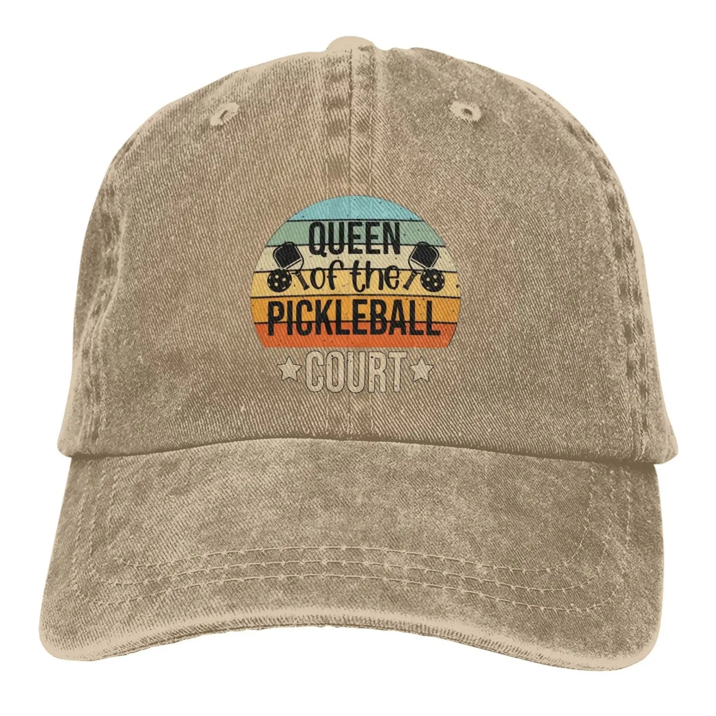 Queen of Pickleball Distressed Baseball Cap