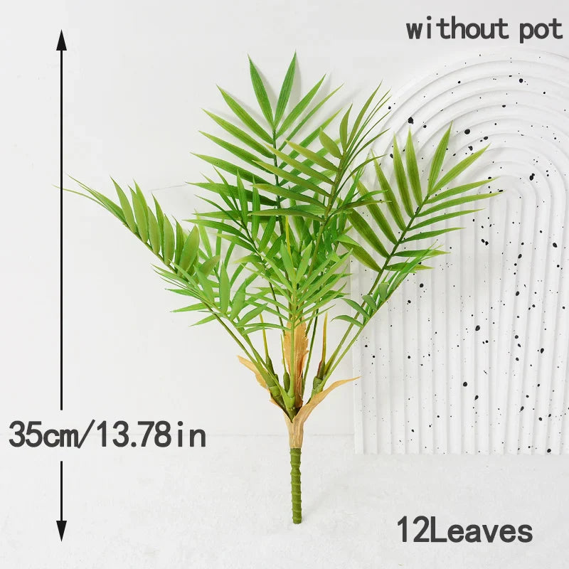 Dlight Decor 44cm Palm Plant Branch with Real Touch Monstera Leaves