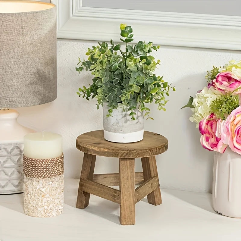 Wooden Mini Stool Display Stand, Modern Wooden Succulent Plant Stand, Suitable for Balconies, Perfect for Mother's Day Gifts