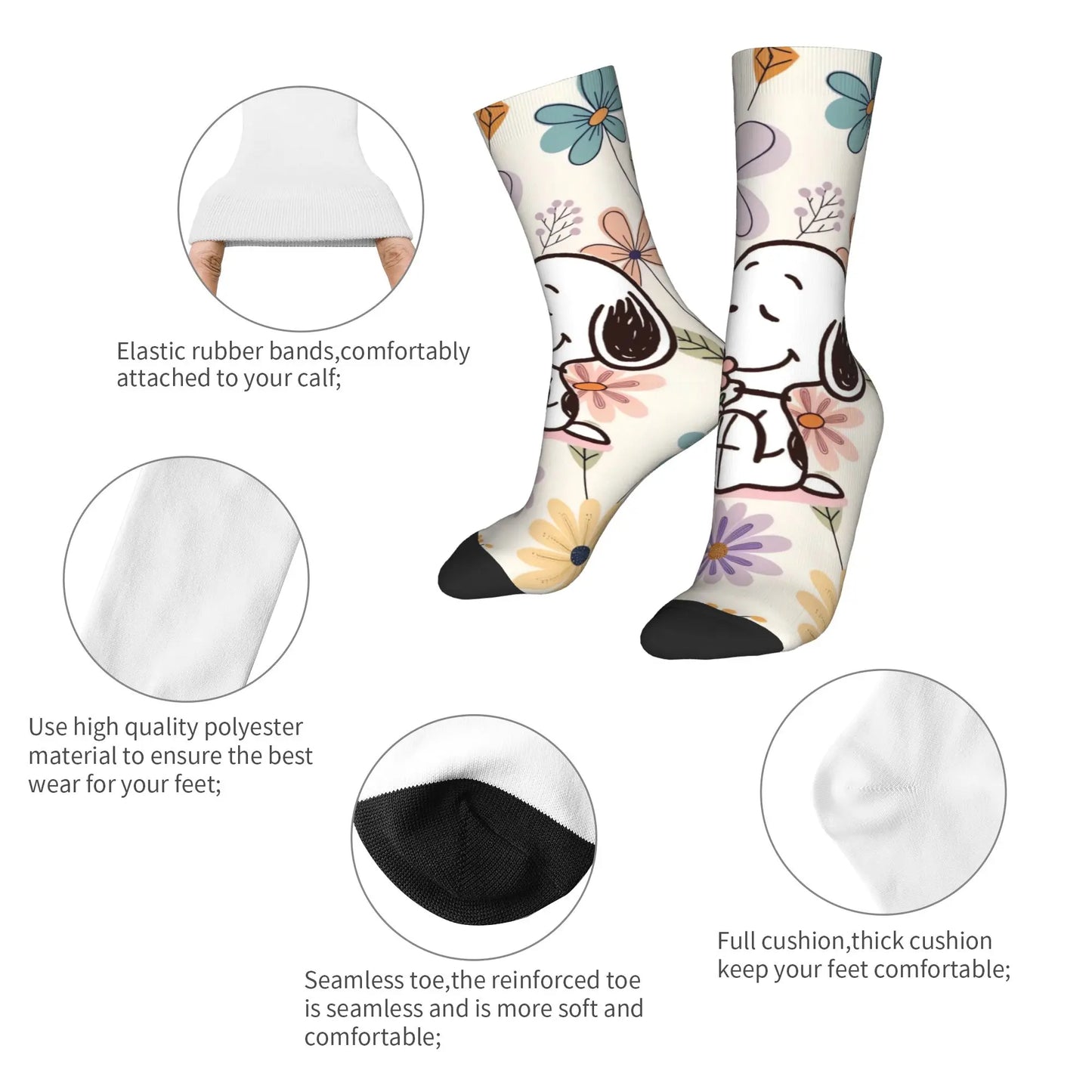 Snoopy Retro Couple Socks – Anti-Skid Design