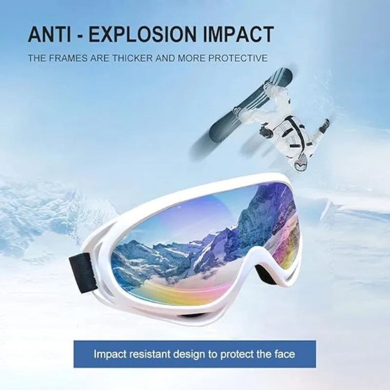 Ski Goggles Polarized Double Layer Anti-Fog Snow Goggles with UV400 Protection Large Lens Design Sunglasses for Skiing