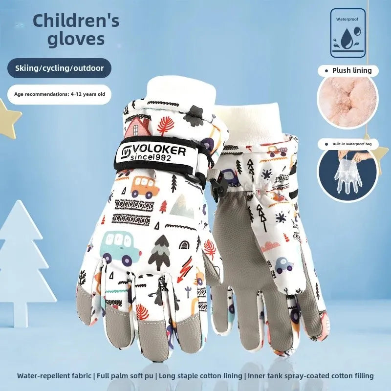 Kids Waterproof Ski Gloves