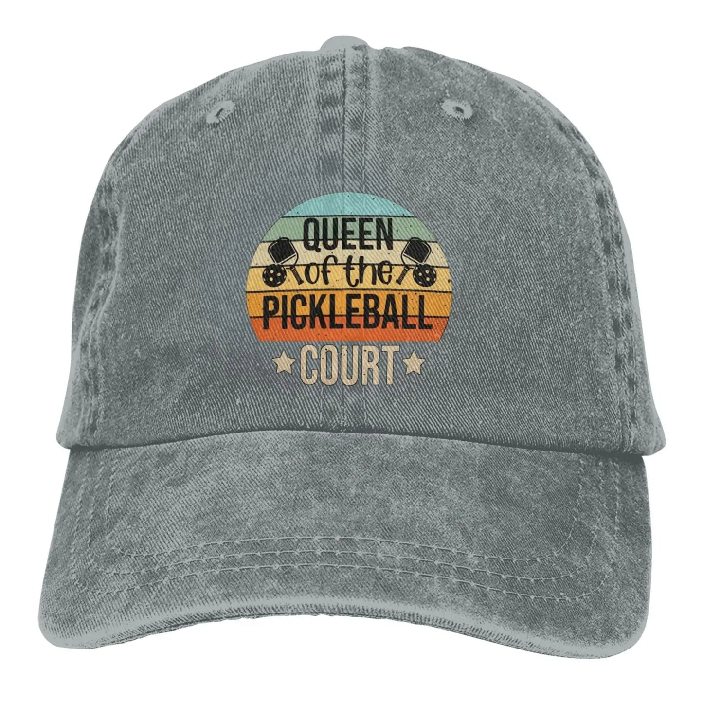 Queen of Pickleball Distressed Baseball Cap