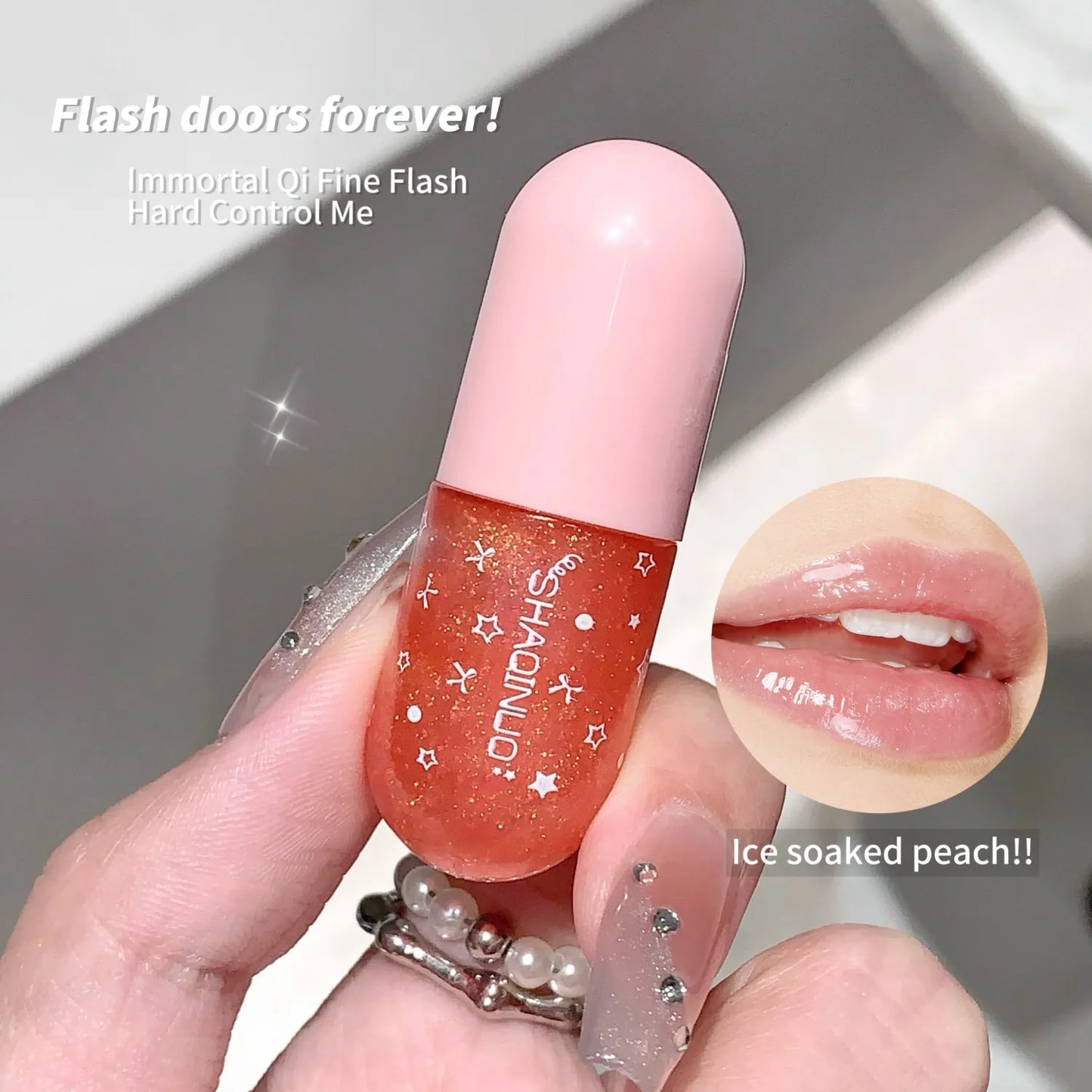 Shimmery Glitter Moisturizing Lip Gloss Set 6 Colors Highly Pigmented Fine Shine Long Wear Cute Lipgloss Set