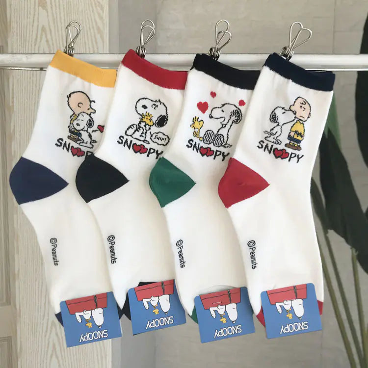 Cartoon Mid-Calf Socks - Snoopy Design