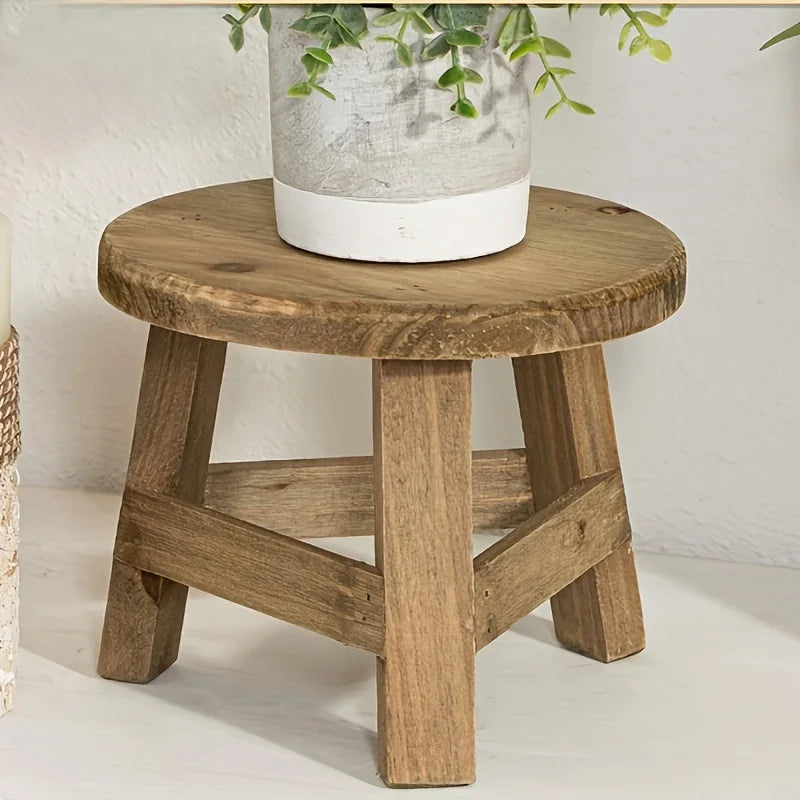 Wooden Mini Stool Display Stand, Modern Wooden Succulent Plant Stand, Suitable for Balconies, Perfect for Mother's Day Gifts