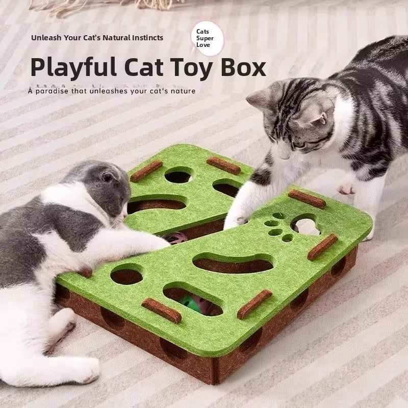 Cat Puzzle Toy with Ball for Indoor Cats