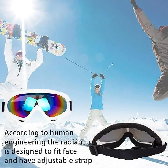 Ski Goggles Polarized Double Layer Anti-Fog Snow Goggles with UV400 Protection Large Lens Design Sunglasses for Skiing