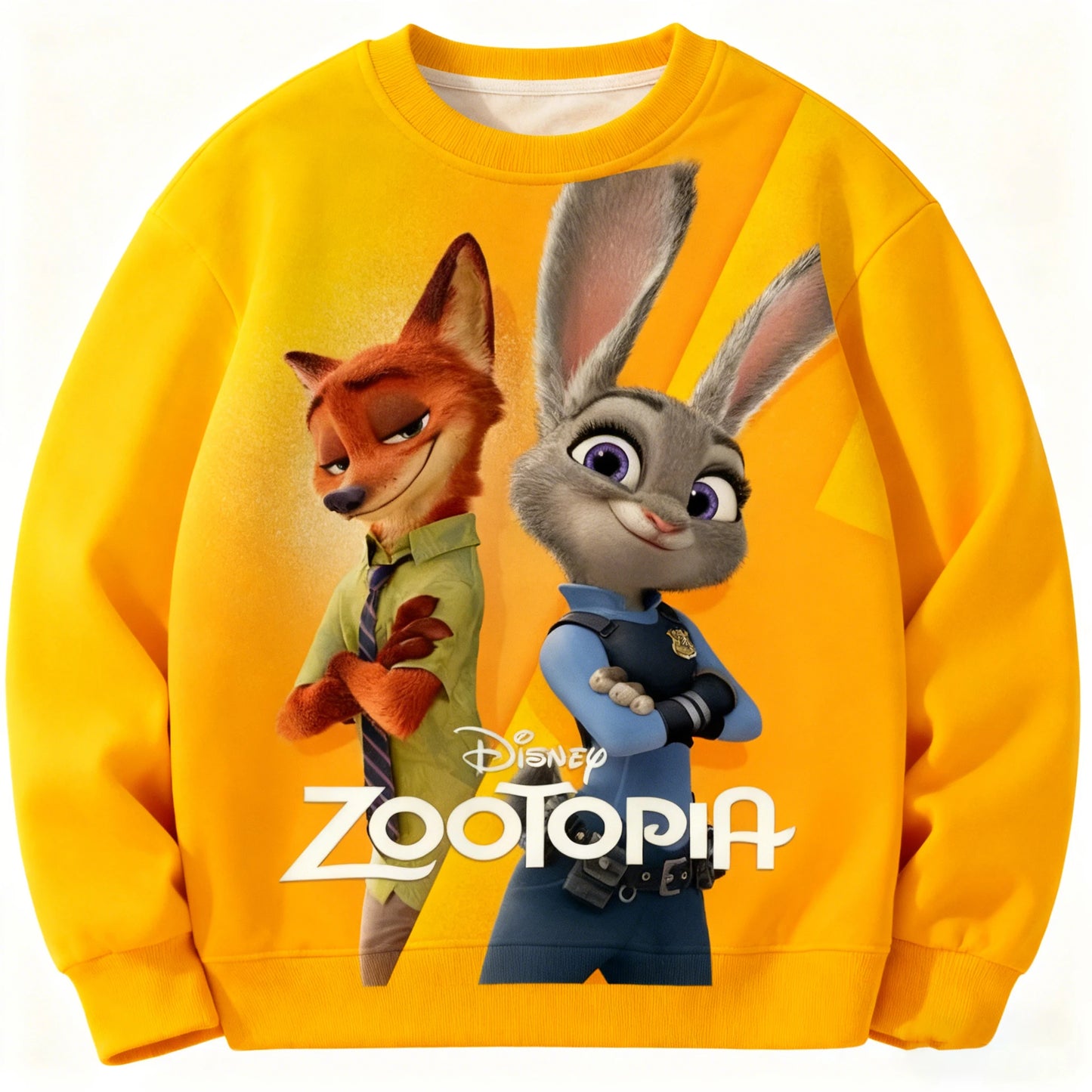 Kids Cartoon Sweatshirt Long Sleeve Round Neck Top Zootopia 2 Judy Hopps Nick Wilde Comfortable For Daily Wear Layering
