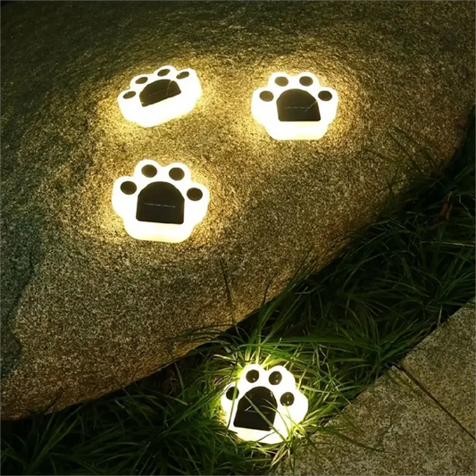4pcs Solar Paw Print Lights