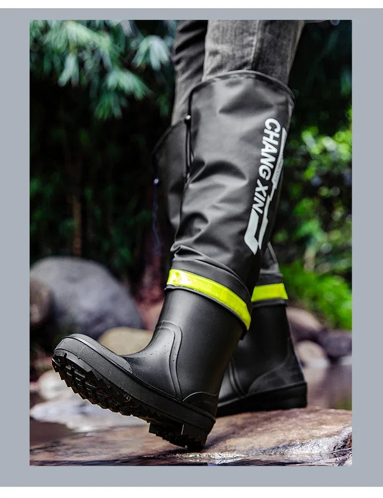 Men's Rain Boots High-Top Rain Boot For Outer Wear Long-Tube Waterproof And Non-Slip Couple Outdoor Fishing Boot zapatillas male