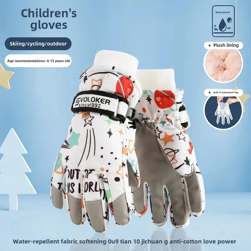 Kids Waterproof Ski Gloves
