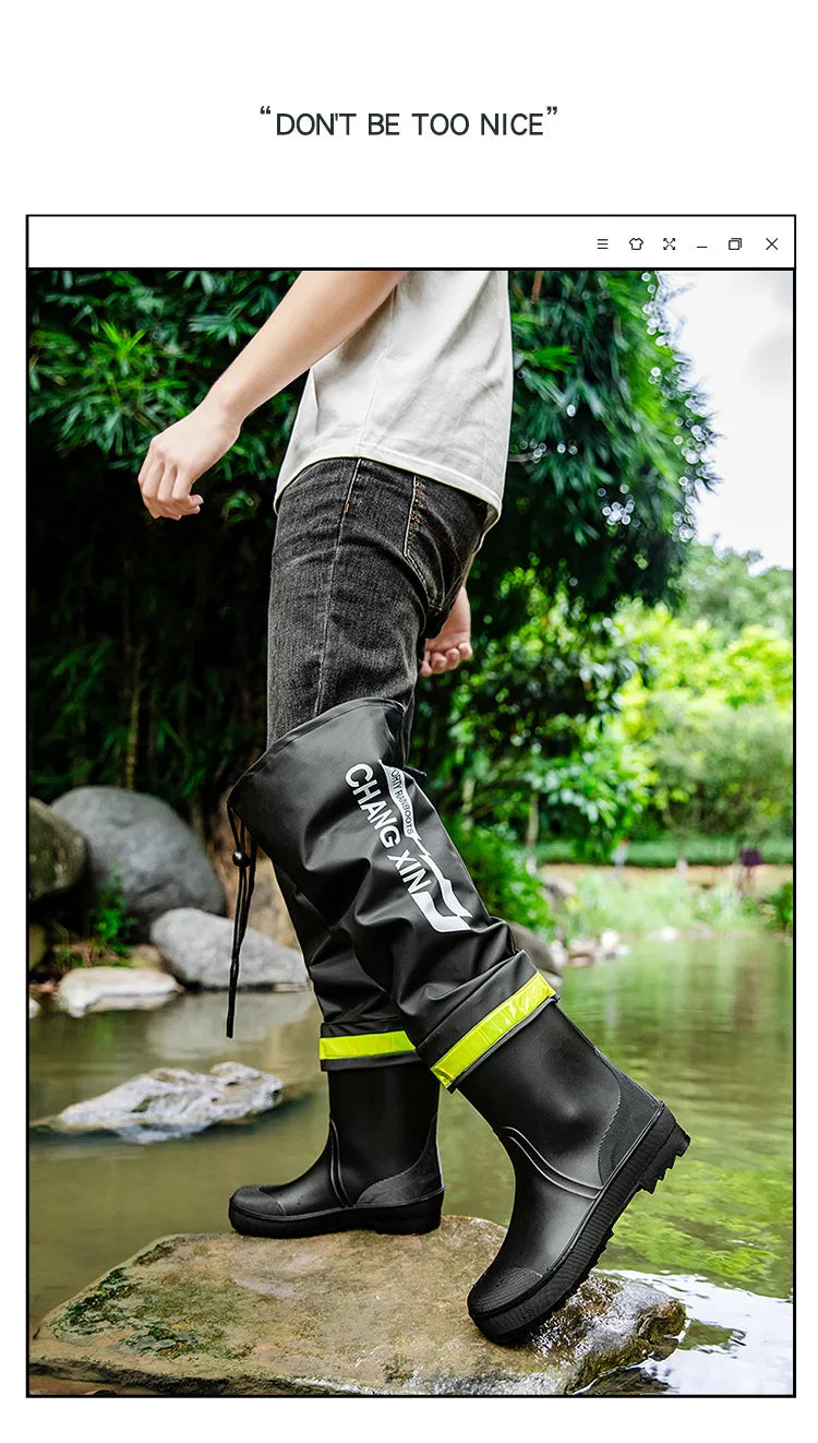 Men's Rain Boots High-Top Rain Boot For Outer Wear Long-Tube Waterproof And Non-Slip Couple Outdoor Fishing Boot zapatillas male