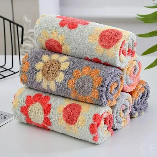 4PCS Kitchen Cleaning Cloths – Soft Absorbent Coral Fleece Dish Towels