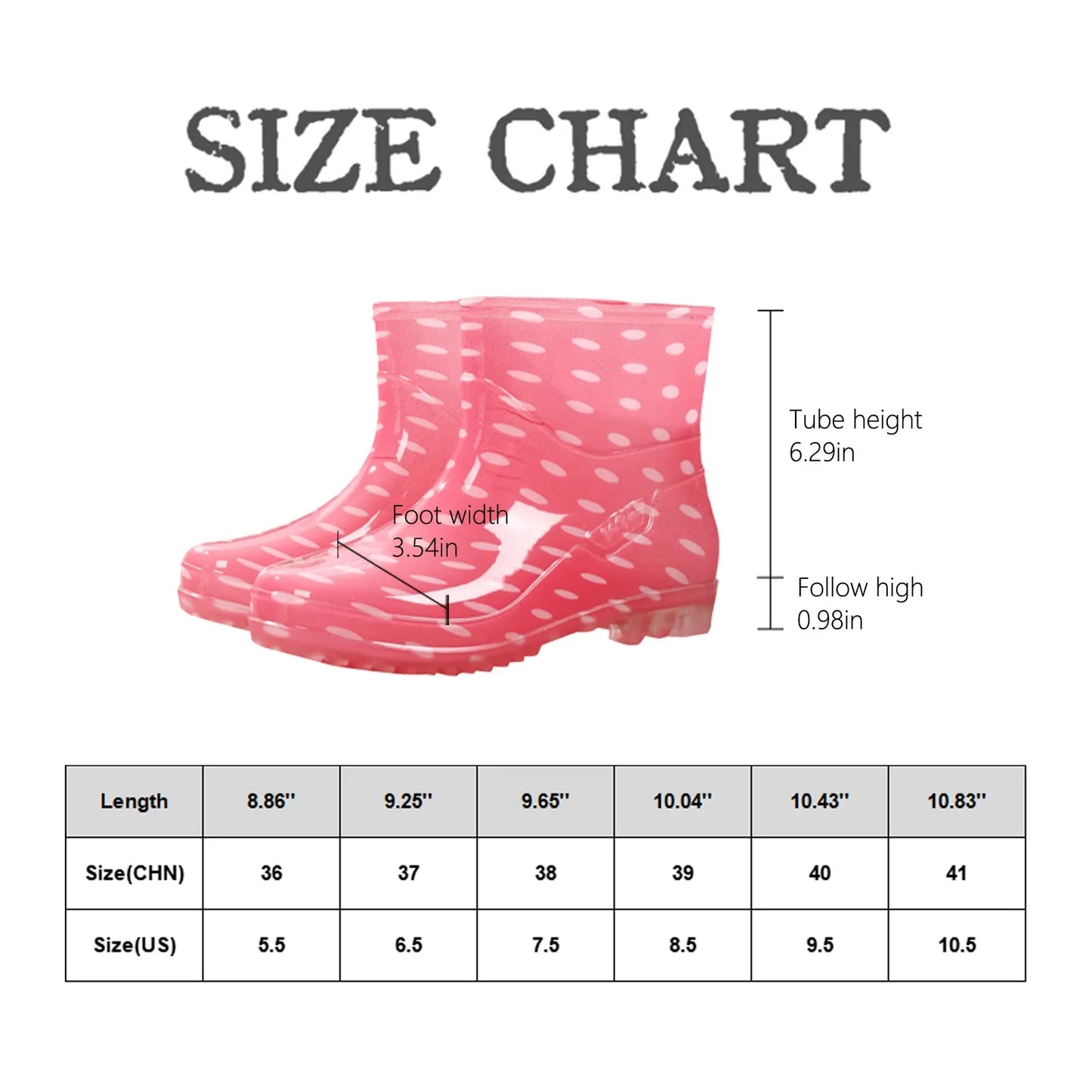 Fashionable Print Rain Boots Adult Women's Waterproof Boots Anti-slip Wear-resistant Shoes Mid-high Boot  Rain Shoes