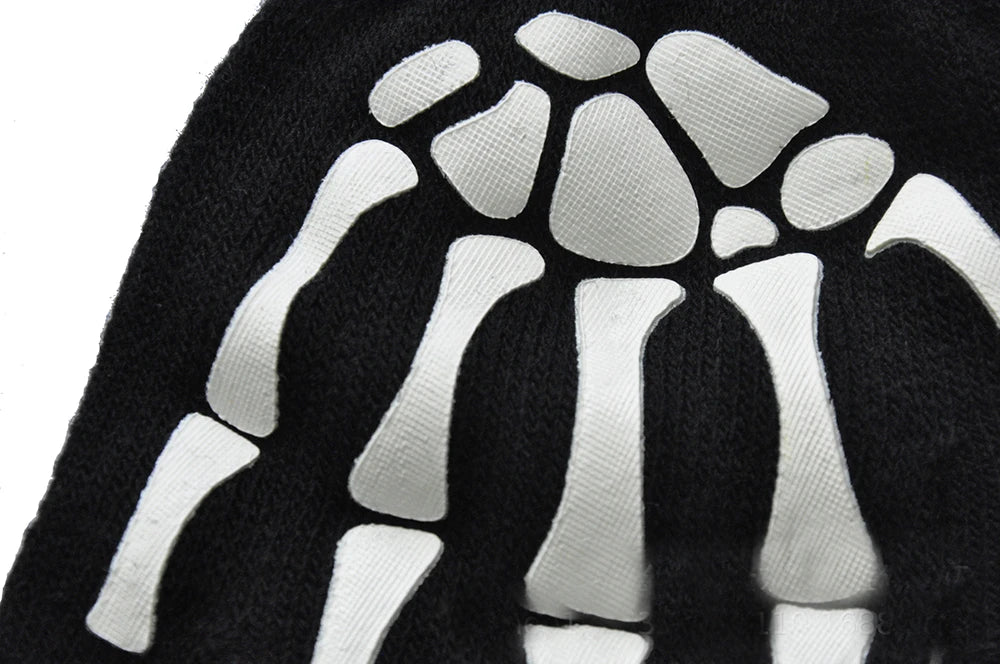 Luminous Gloves Childs Halloween Supplies For Winter Hand Warmer Bone Skull Grimace Mitten Non Slip Horror Hand Keep Warm Gloves