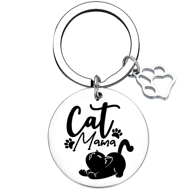 Cute Cat Mom Keychain Cats Mama Cats Mommy Key Chain Pendant Jewelry Cat Lover Gift Cat Grandma Gift