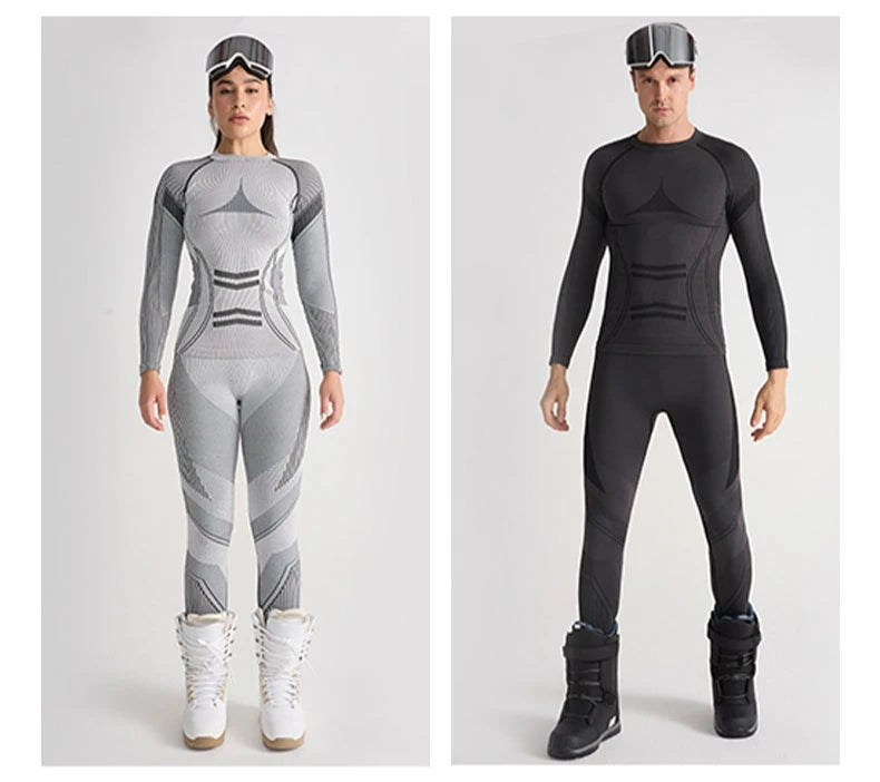 Ski Base Layer Set Men Women Thermal Quick Dry Moisture Wicking Compression Wear Winter Sports Outdoor Underwear Tops Bottoms