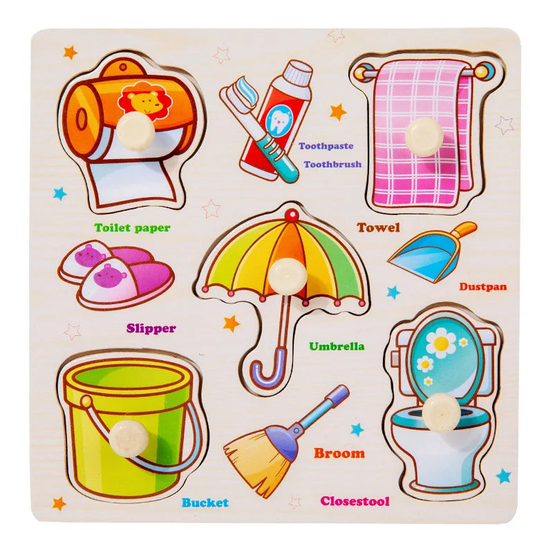 Wooden Puzzles Montessori Educational Learning Toys