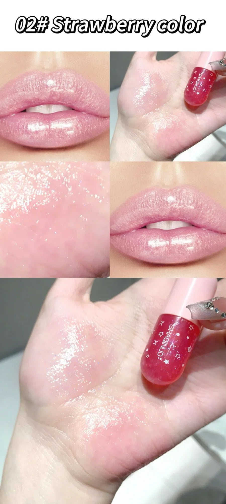 Shimmery Glitter Moisturizing Lip Gloss Set 6 Colors Highly Pigmented Fine Shine Long Wear Cute Lipgloss Set