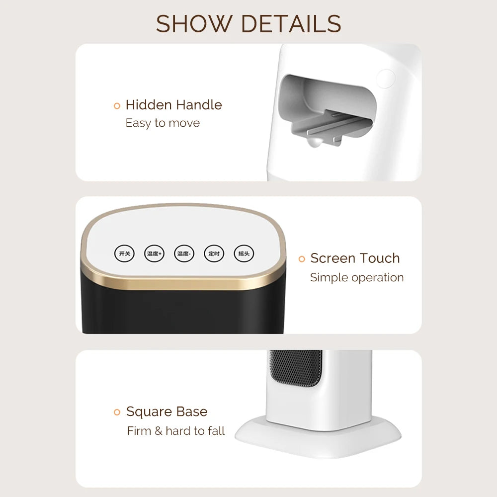 1500W PTC Electric Heater with Adjustable Temperature
