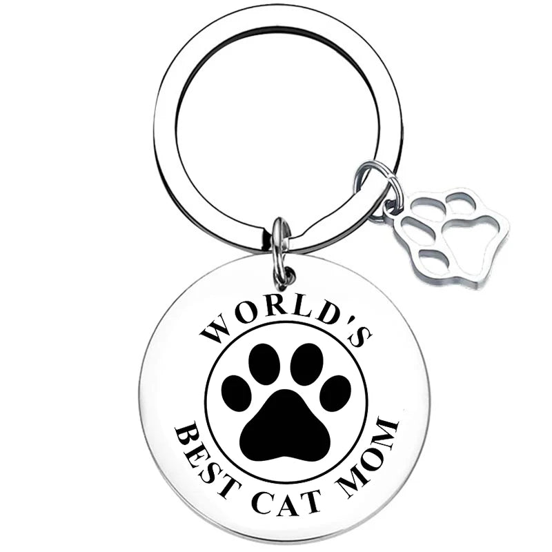 Cute Cat Mom Keychain Cats Mama Cats Mommy Key Chain Pendant Jewelry Cat Lover Gift Cat Grandma Gift