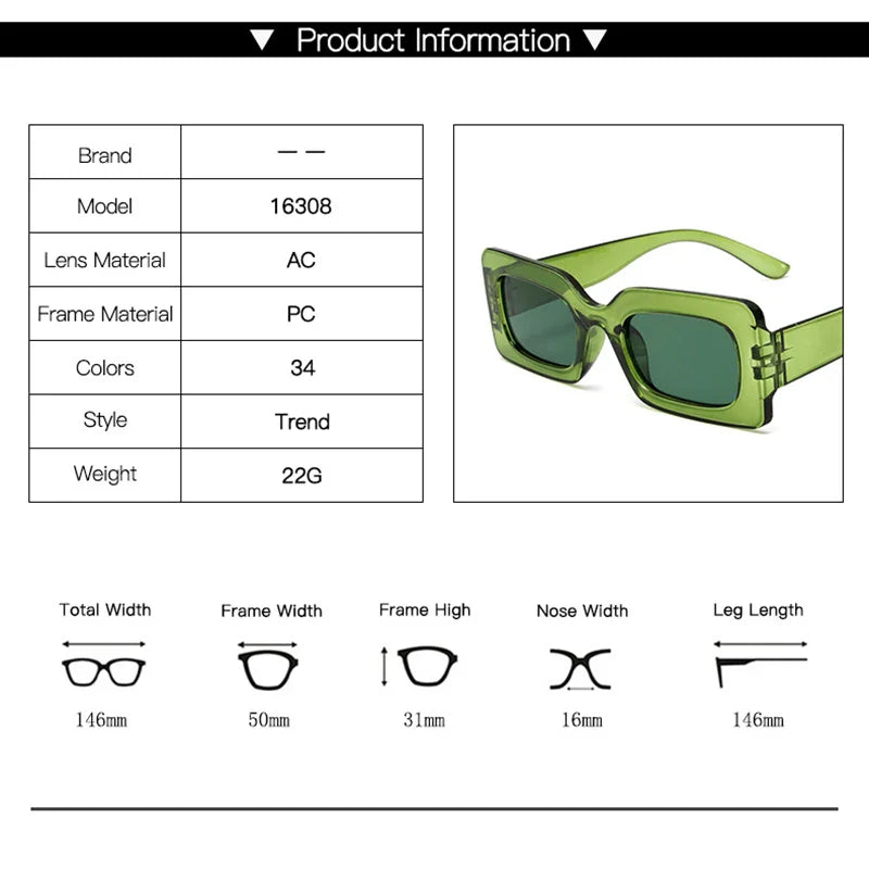 Vintage Rectangle Sunglasses *Multiple Color Options*