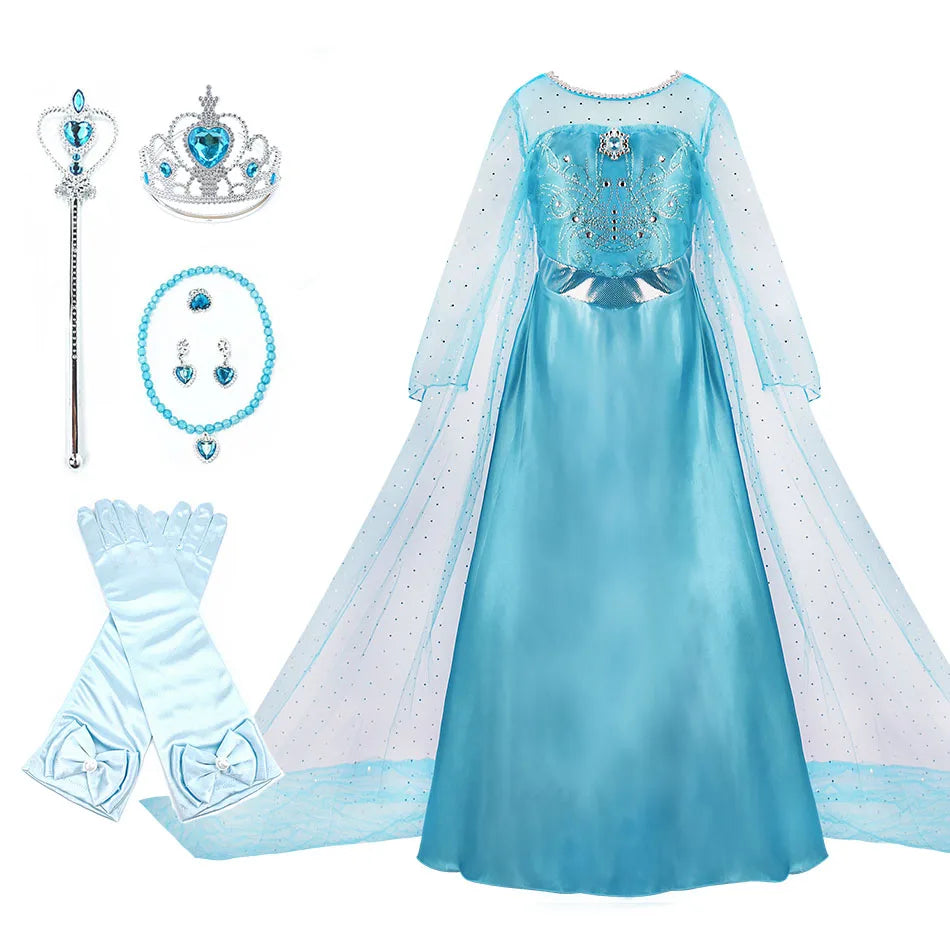 Children’s Carnival Princess Elsa Costume Dress (4+ Years)