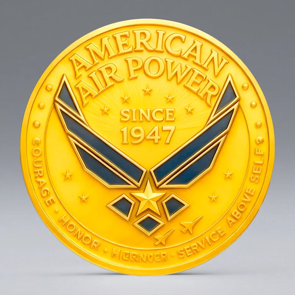 U.S. Air Force “Fly Fight Win” Gold Plated Commemorative Coin