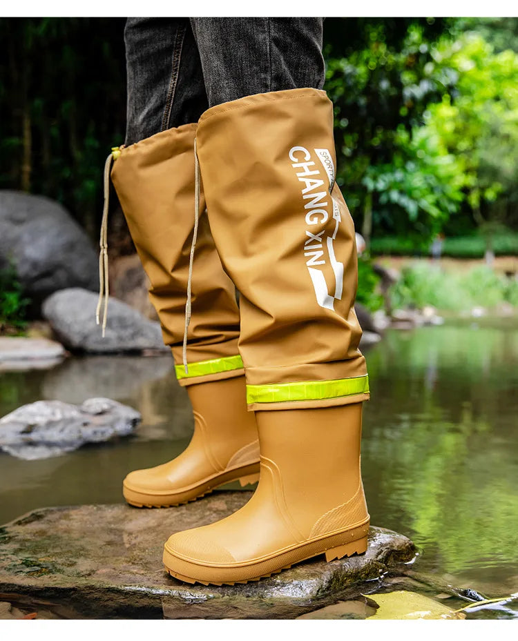 Men's Rain Boots High-Top Rain Boot For Outer Wear Long-Tube Waterproof And Non-Slip Couple Outdoor Fishing Boot zapatillas male