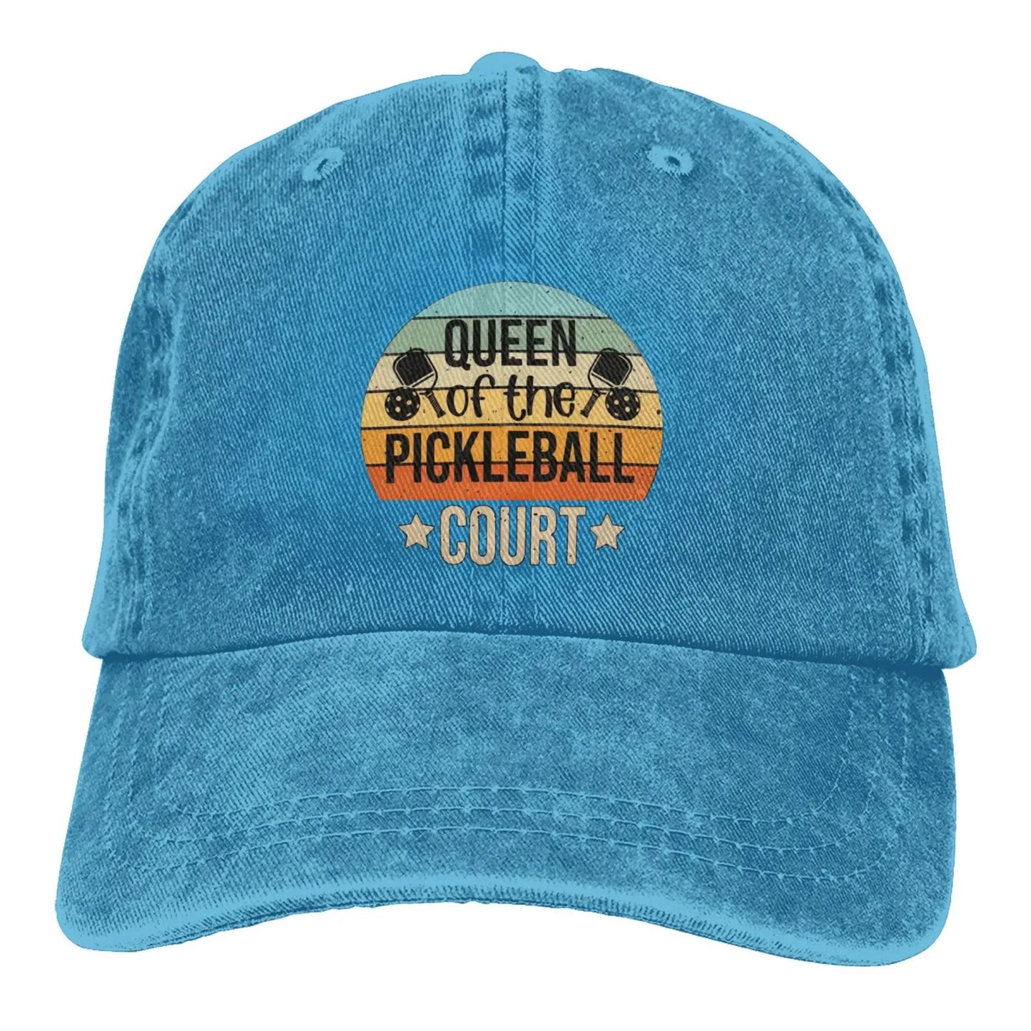 Queen of Pickleball Distressed Baseball Cap