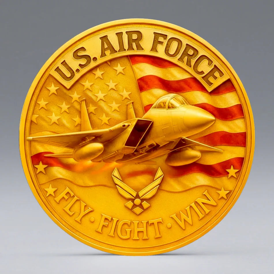 U.S. Air Force “Fly Fight Win” Gold Plated Commemorative Coin