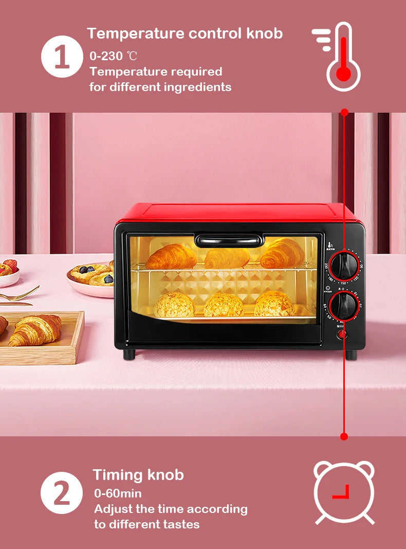 Multifunctional 12L Electric Toaster Oven