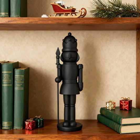 Unique Black Nutcracker Soldier Statue