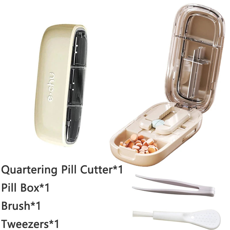 Portable 2 In 1 Mini Pill Cutter with Storage Box