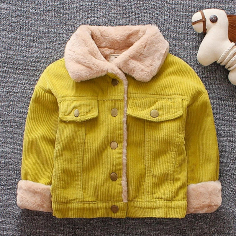 Baby Kids Boys Jackets Casual Coats For Kids Outwear Fleece Cotton Children Lapel Jackets 1-4 Year Toddler Clothes