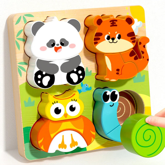 4-in-1 Wooden Cognitive Jigsaw Puzzle