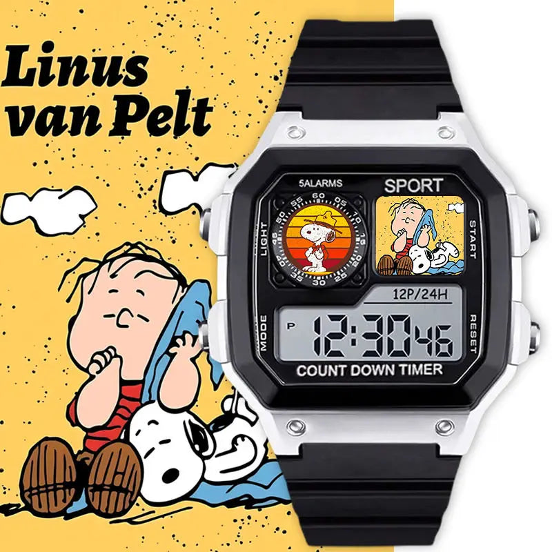 Snoopy, Charlie Brown & Woodstock Silent Cartoon Electronic Watch
