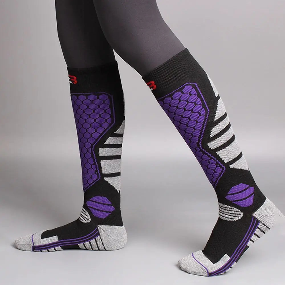 Winter Warm Ski Socks Anti-slip Thickened Breathable Compression Snowboard Socks Thermal Moisture-wicking Knee High Socks