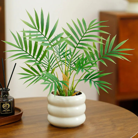 Artificial Palm Plant with Real Touch Monstera Leaves